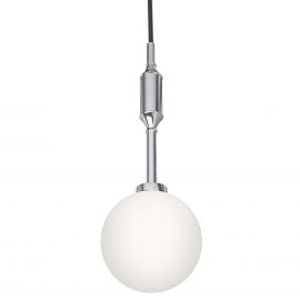 Pendule, Lustre suspendate - Pendul suspendat din metal crom 33cm si glob sticla Ero I