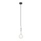 Pendule, Lustre suspendate - Pendul suspendat din metal crom 33cm si glob sticla Ero I