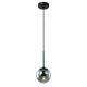 Pendule, Lustre suspendate - Lustra, Pendul negru cu glob de sticla fumurie Bao