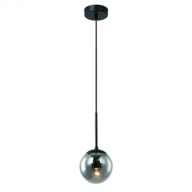 Pendule, Lustre suspendate - Lustra, Pendul negru cu glob de sticla fumurie Bao