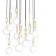 Pendule, Lustre suspendate - Lustra cu 12 pendule pentru tavane inalte, hol, casa scarii Ero XII aurie 60