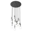 Lustra cu 12 pendule pentru tavane inalte, hol, casa scarii Ero XII neagra 60