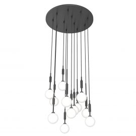 Pendule, Lustre suspendate - Lustra cu 12 pendule pentru tavane inalte, hol, casa scarii Ero XII neagra 60
