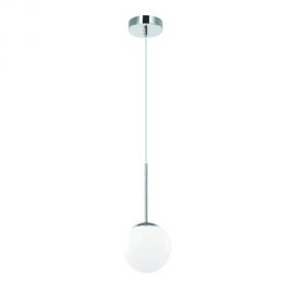 Iluminat pentru baie - Pendul baie, metal cromat cu glob de sticla alba Bao IP44