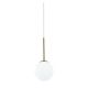 Iluminat pentru baie - Pendul baie, metal auriu cu glob de sticla alba Bao IP44