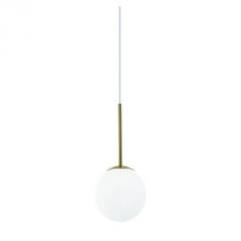 Iluminat pentru baie - Pendul baie, metal auriu cu glob de sticla alba Bao IP44