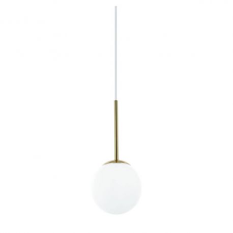 Iluminat pentru baie - Pendul baie, metal auriu cu glob de sticla alba Bao IP44