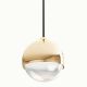 Pendule, Lustre suspendate - Pendul LED din metal auriu cu sticla Bolicina