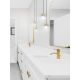 Pendule, Lustre suspendate - Pendul LED din metal auriu cu sticla Bolicina