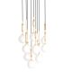 Pendule, Lustre suspendate - Lustra cu 10 pendule pentru tavane inalte, hol, casa scarii Ero X auriu 40