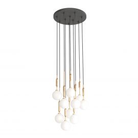Lustra cu 10 pendule pentru tavane inalte, hol, casa scarii Ero X auriu 40