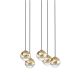 Pendule, Lustre suspendate - Lustra cu 5 pendule LED din metal auriu cu sticla Bolicina