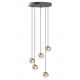 Pendule, Lustre suspendate - Lustra cu 5 pendule LED din metal auriu cu sticla Bolicina