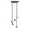 Lustra cu 5 pendule LED din metal auriu cu sticla Bolicina