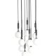 Pendule, Lustre suspendate - Lustra cu 10 pendule pentru tavane inalte, hol, casa scarii Ero X negru 40
