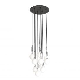 Lustra cu 10 pendule pentru tavane inalte, hol, casa scarii Ero X crom 40