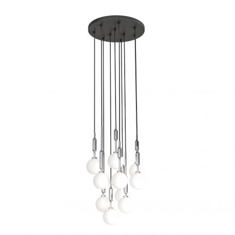 Pendule, Lustre suspendate - Lustra cu 10 pendule pentru tavane inalte, hol, casa scarii Ero X crom 40