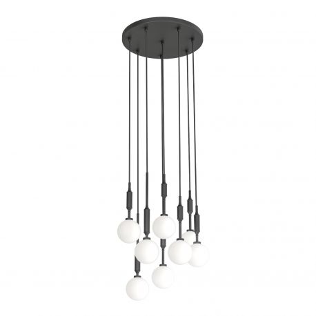 Pendule, Lustre suspendate - Lustra cu 8 pendule suspendate Ero VIII negru 40