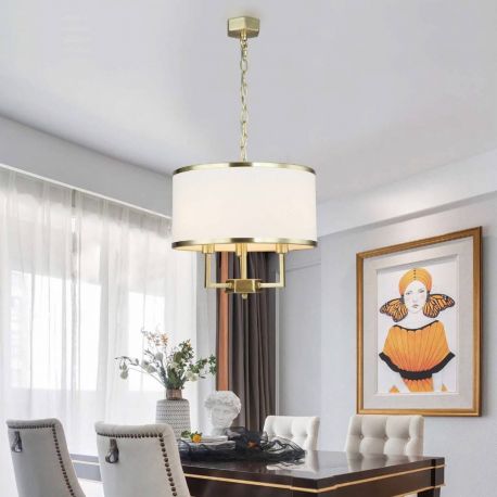 Candelabre, Lustre - Lustra suspendata diametru 35cm, metal auriu satinat Casa S