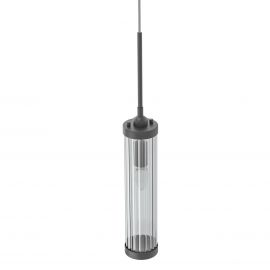 Pendule, Lustre suspendate - Pendul suspendat din metal negru si sticla Fiatto I