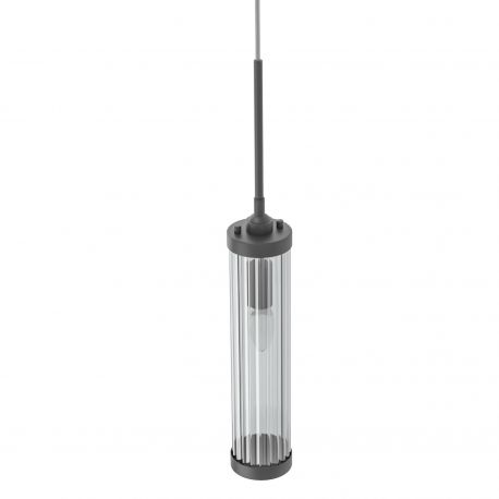 Pendule, Lustre suspendate - Pendul suspendat din metal negru si sticla Fiatto I