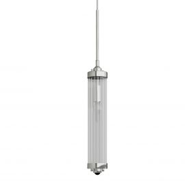 Pendule, Lustre suspendate - Pendul suspendat din metal crom si sticla Fiatto I