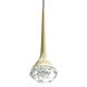 Pendule, Lustre suspendate - Pendul LED auriu satinat cu cristal de sticla Crima