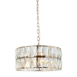 Pendule, Lustre suspendate - Lustra suspendata diametru 55cm, aurie cu cristale de sticla Intero
