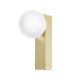 Aplica de perete baie, metal auriu satinat cu glob de sticla alba Boletta IP44