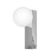 Aplica de perete baie, metal cromat cu glob de sticla alba Boletta IP44