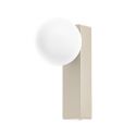 Aplica de perete baie, metal taupe cu glob de sticla alba Boletta IP44