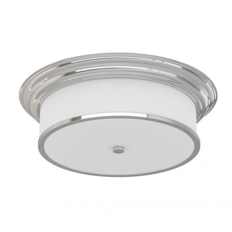 Plafoniere - Plafoniera din metal cromat, tesatura si sticla Famburo 49cm