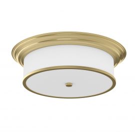 Plafoniere - Plafoniera din metal auriu satinat, tesatura si sticla Famburo 49cm