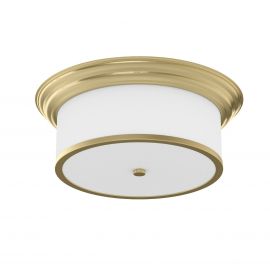 Plafoniere - Plafoniera din metal auriu satinat, tesatura si sticla Famburo 39cm