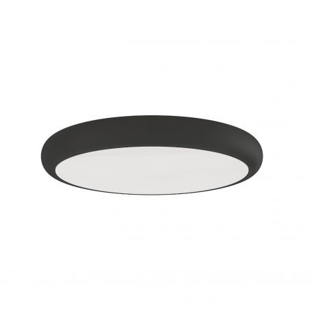 Plafoniere - Plafoniera slim din metal negru, LED CCT Piatto 60cm