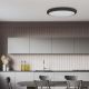 Plafoniere - Plafoniera slim din metal negru, LED CCT Piatto 60cm