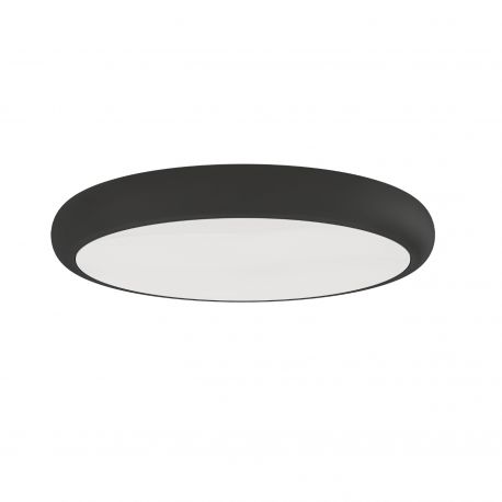 Plafoniere - Plafoniera slim din metal negru, LED CCT Piatto 80cm
