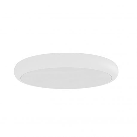 Plafoniere - Plafoniera slim din metal alb, LED CCT Piatto 80cm