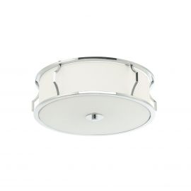 Plafoniere - Plafoniera din metal cromat, tesatura si sticla Pirelo 40cm
