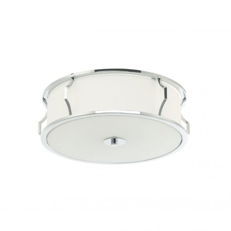 Plafoniere - Plafoniera din metal cromat, tesatura si sticla Pirelo 40cm