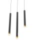 Pendule, Lustre suspendate - Pendul tubular stil minimalist QI Nero / Gold 40