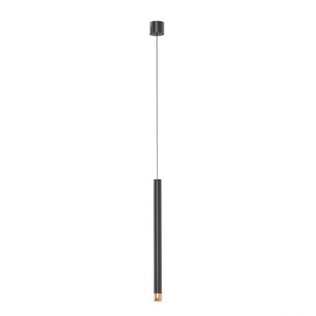 Pendule, Lustre suspendate - Pendul tubular stil minimalist QI Nero / Rose Gold 40