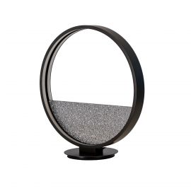 Veioze - Lampa de masa LUX, neagra design circular LED Textured Glass