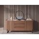 Veioze - Lampa de masa LUX, neagra design circular LED Textured Glass