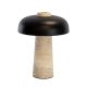 Veioze - Lampa de masa neagra si marmura portelanata LED