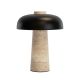 Veioze - Lampa de masa neagra si marmura portelanata LED