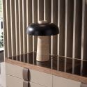 Lampa de masa neagra si marmura portelanata LED