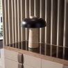 Lampa de masa neagra si marmura portelanata LED