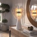 Lampa de masa LUX alba din marmura portelanata LED