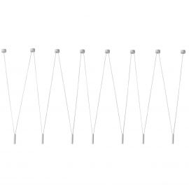 Pendule, Lustre suspendate - Lustra tip spider cu 7 pendule suspendate Viva III Alb
